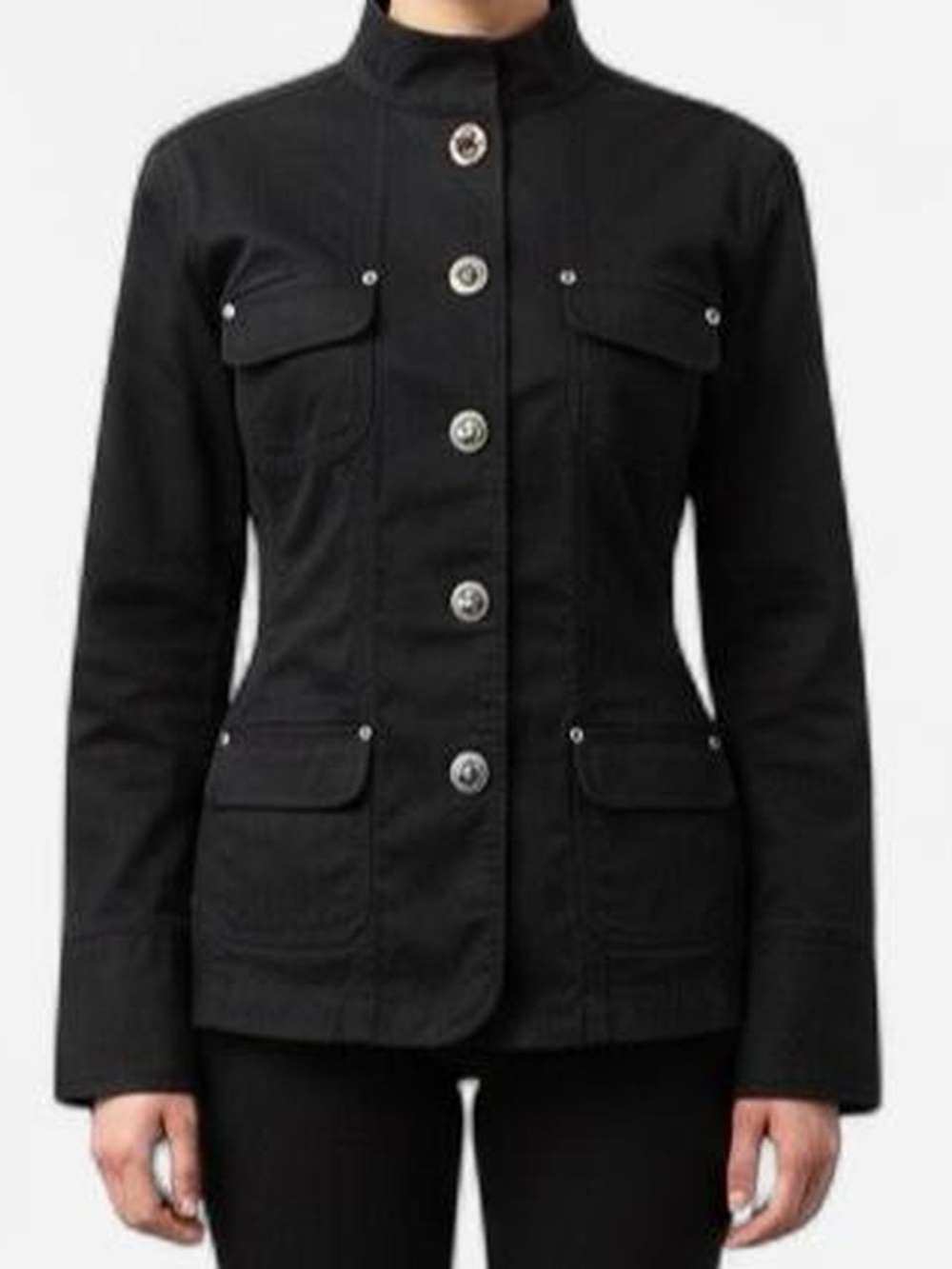 Chico's Black Toggle Moto Jacket sz 2 / Large